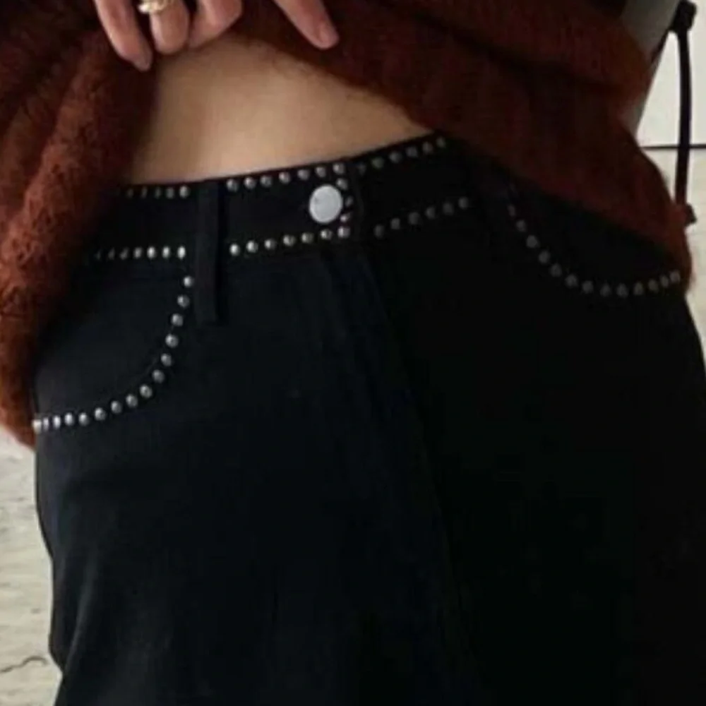 Moon River High Rise Black Studded Jeans - Picture 10 of 10